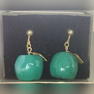 Vintage Avon Clip On Apple A Day Earrings